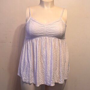 Torrid Plus 2X White Eyelet Babydoll Cami w/ Shirring at CF Bodice NWOT